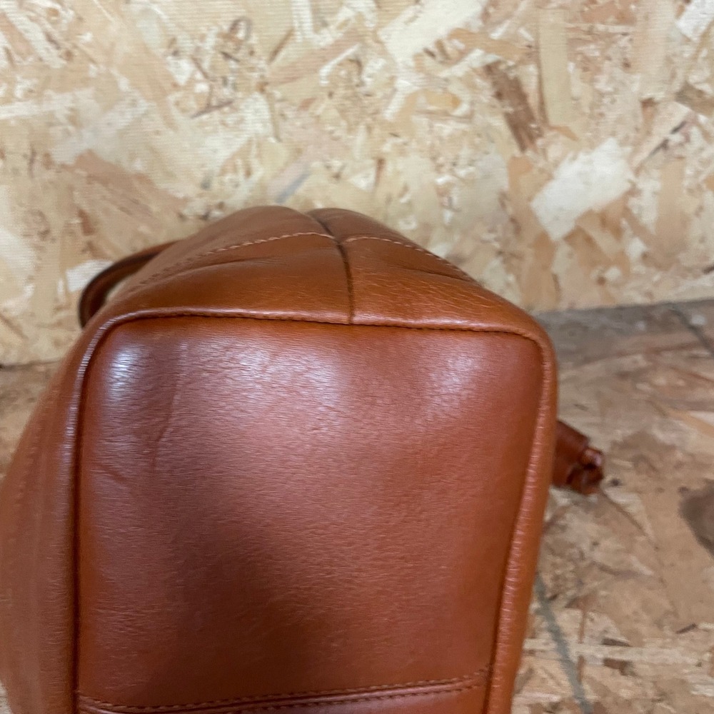 Madewell Bucket Bag Women Medium Cognac Brown Leather Drawstring Crossbody - Picture 13 of 16
